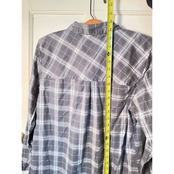 Garnet Hill Long-Sleeve Flannel Shirtdress 100% Organic Pima Cotton - Picture 5 of 10